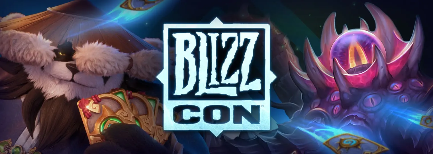 Hearthstone's BlizzCon 2026 announcements, featuring Monk and Reign of the Black Empire